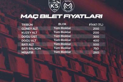 Kayserispor-Manisa FK maçının bilet fiyatları belli oldu
