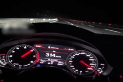 Otoyolda 314 kilometre hızla gidip o anları TikTok’ta paylaşan sürücüye para cezası