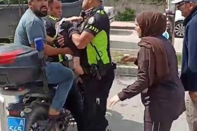 Polis, bilinci kapanan bebeği motosikletle hastaneye yetiştirdi