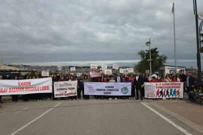 Samsun’da öğrenciler sağlıklı yaşam için yürüdü