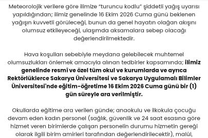 Sel eğitimi yine engelledi, Sakarya’da okullar bir gün daha tatil edildi