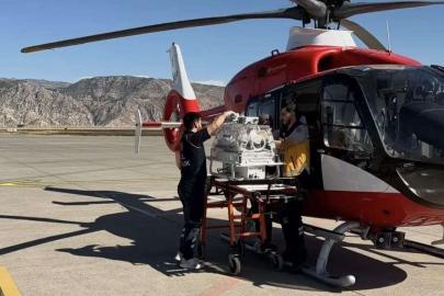 Silopi’de hasta bebek için helikopter ambulans havalandı