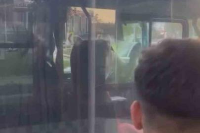Şoförler arasında yol tartışması kamerada