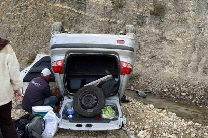 Tekirdağ’da otomobil takla attı: 2 yaralı