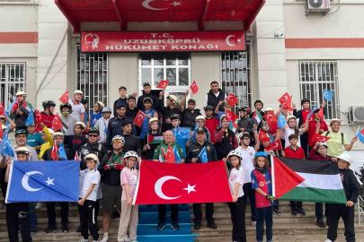 Uzunköprü’de pedallar Gazze ve Doğu Türkistan için çevrildi