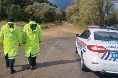 Zonguldak’ta taşkın bölgesinde jandarmadan güvenlik önlemi